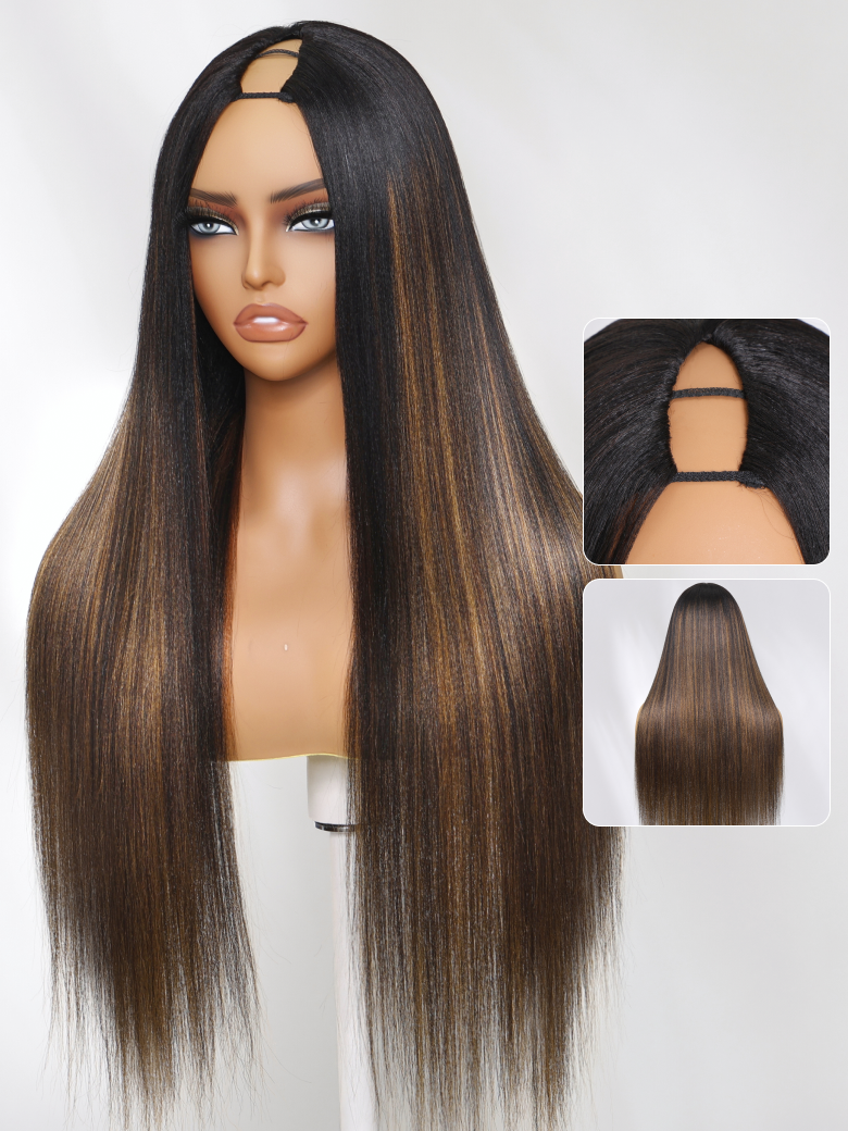 Code: S100 | Nadula Flash Sale V Part Yaki Straight Hair Wigs Glueless Human Hair Wig Beginner Friendly