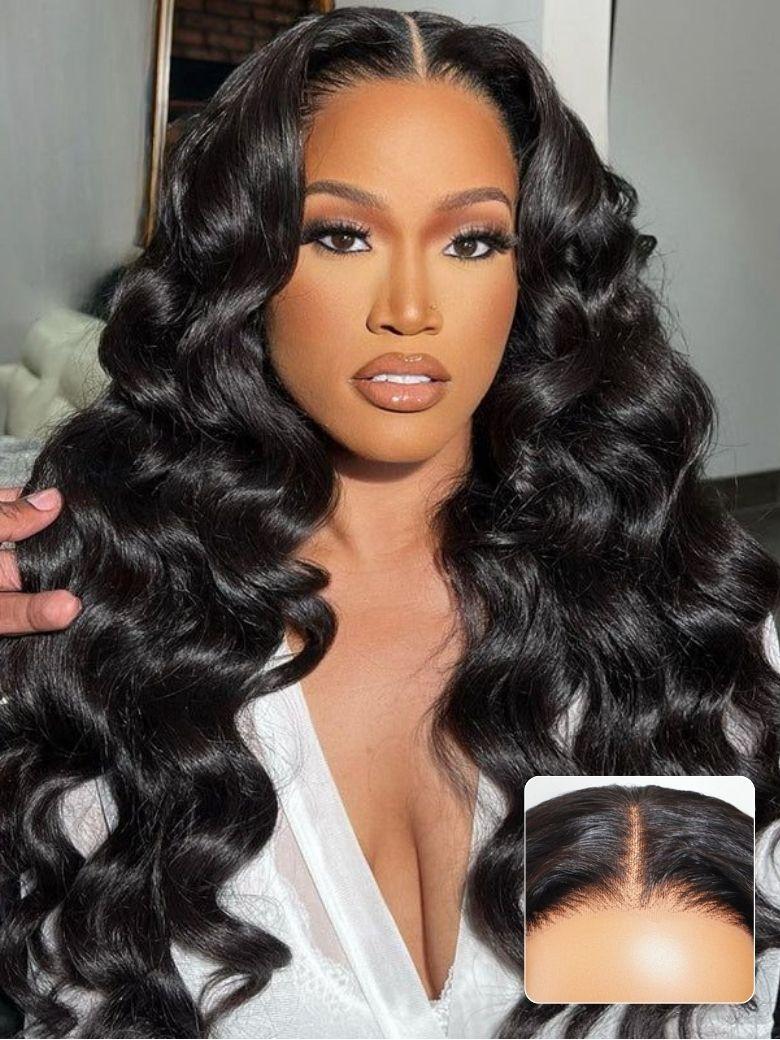 Nadula 7x5 Byebye Knots Wig Soft Glam Waves Loose Bouncy Curls Put On And Go Wig with Invisible Drawstring