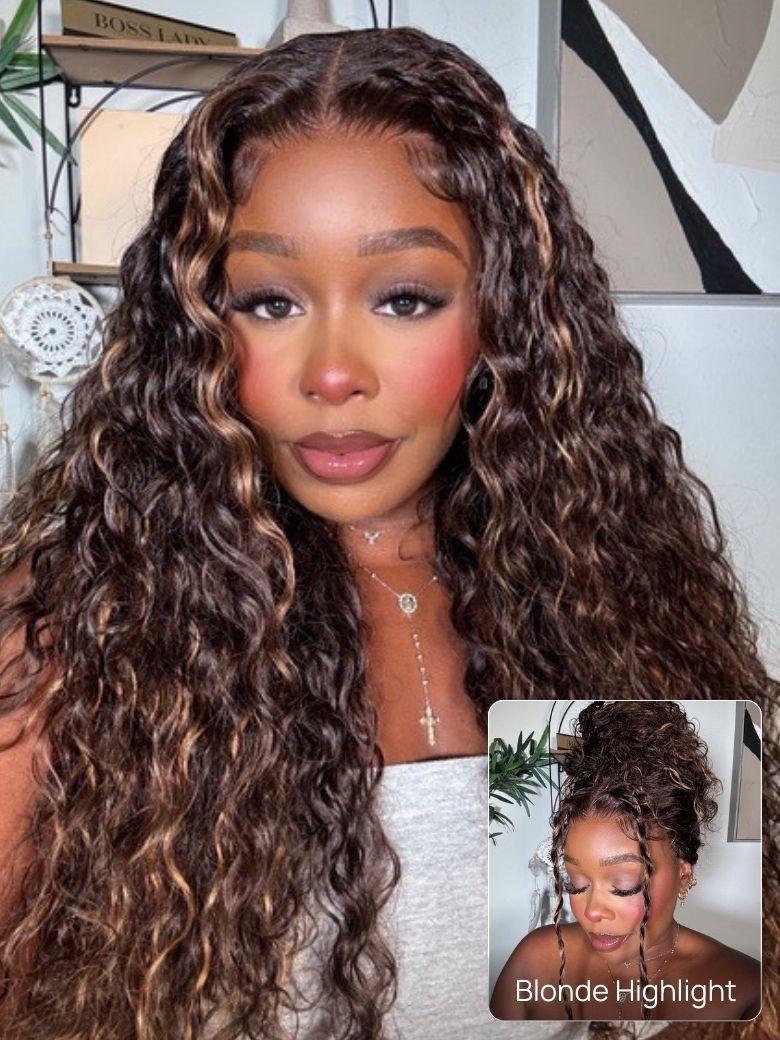 Nadula 7x5 Bye Bye Knots Water Wave Highlight Wig Deep