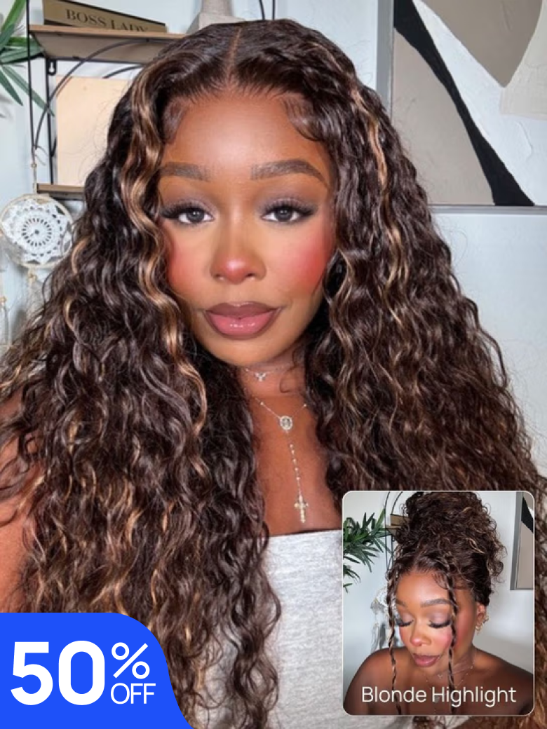 Nadula Flash Sale 7x5 Bybye Knots Pre-Cut Pre-Bleached Water Wave Wig Put On And Go Human Hair with Baby Hair