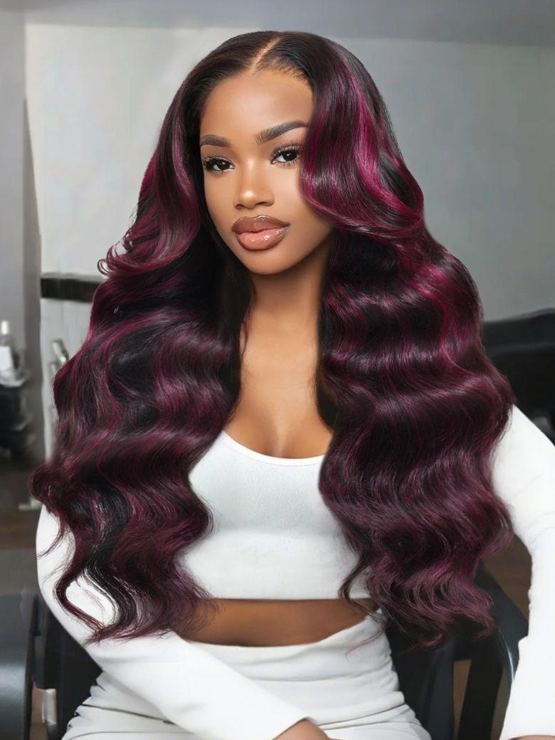 Nadula 13x4 Pre everything Natural Black Mixed with 99J Burgundy