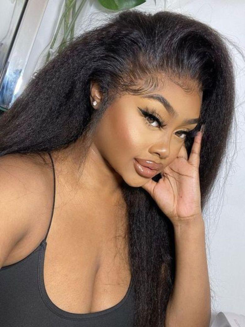 Nadula New U Part Kinky Straight Wig Natural Black Color