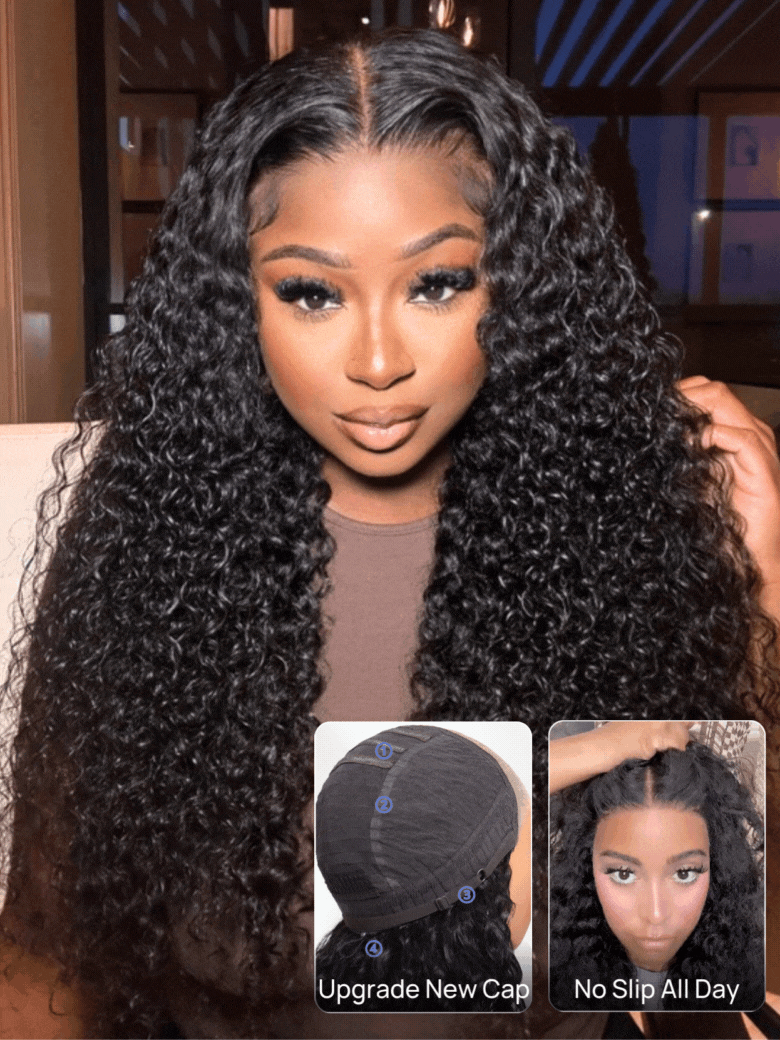 Nadula Flash Sale 7x5 Invisible Knots Water Wave Wig ByeBye Knots Put On and Go No Slip Drawstring Wig