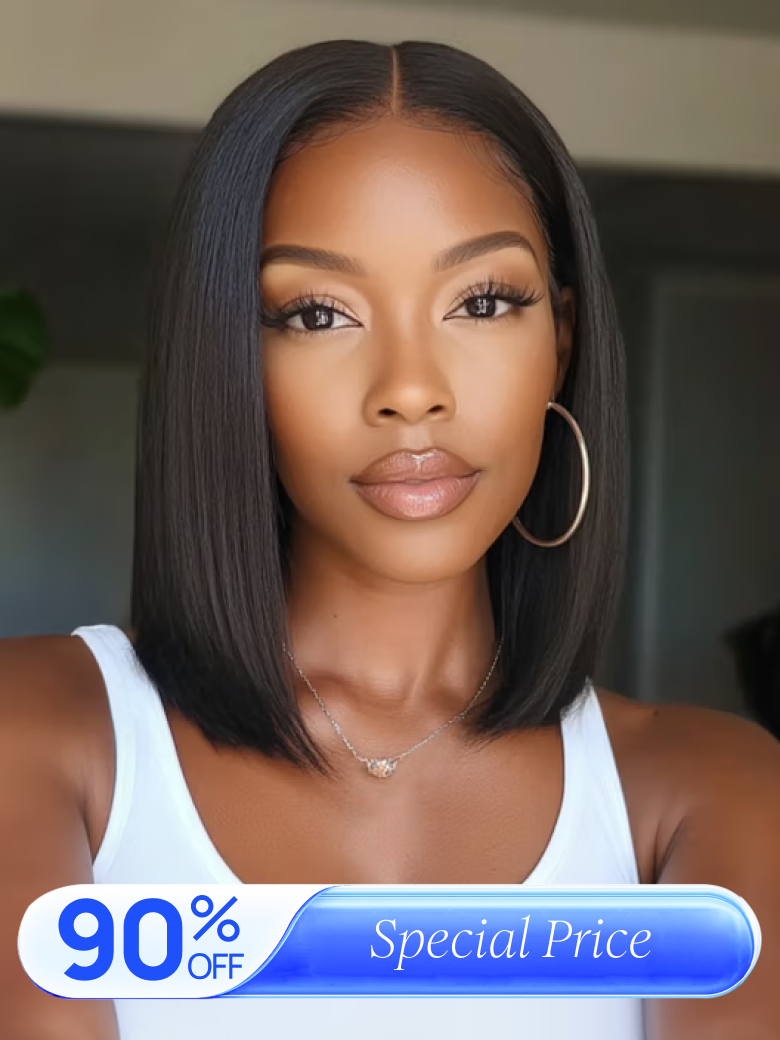 Nadula Flash Sale Straight Short Bob Wig Pre-Cut Lace Put On And Go Human Hair Wigs