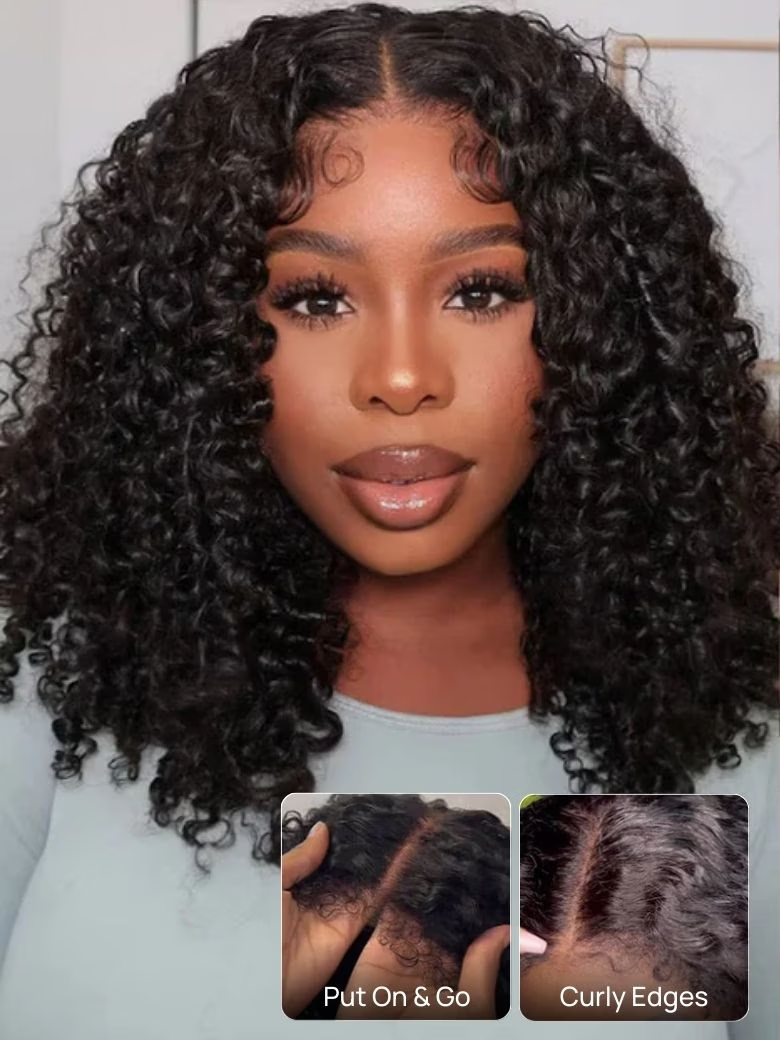 Nadula Kinky Curly 7x5 Bye Bye Knots Wig Put On and Go Human Hair Wigs For Sale