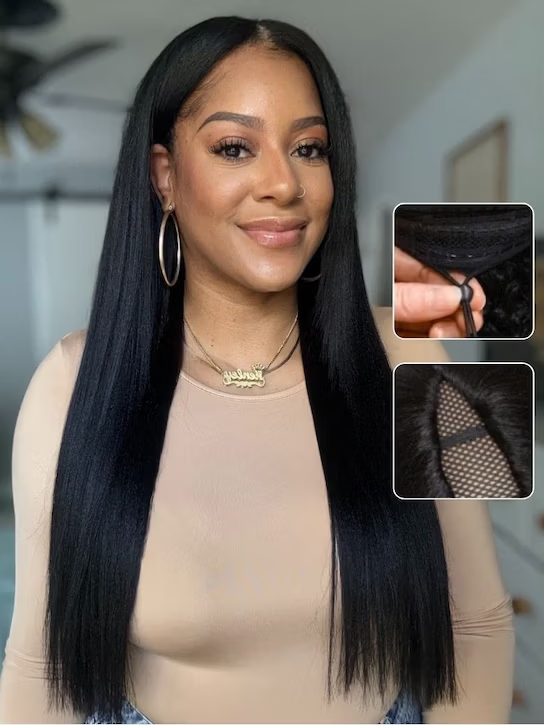 Nadula Glueless V Part Wig Yaki Straight Beginner Friendly Light