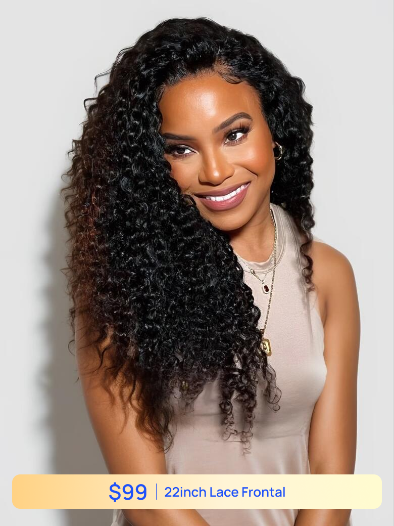 Nadula Flash Sale Kinky Curly 13x4 Lace Frontal Wig with Baby Hair Natural Hairline Swiss Lace