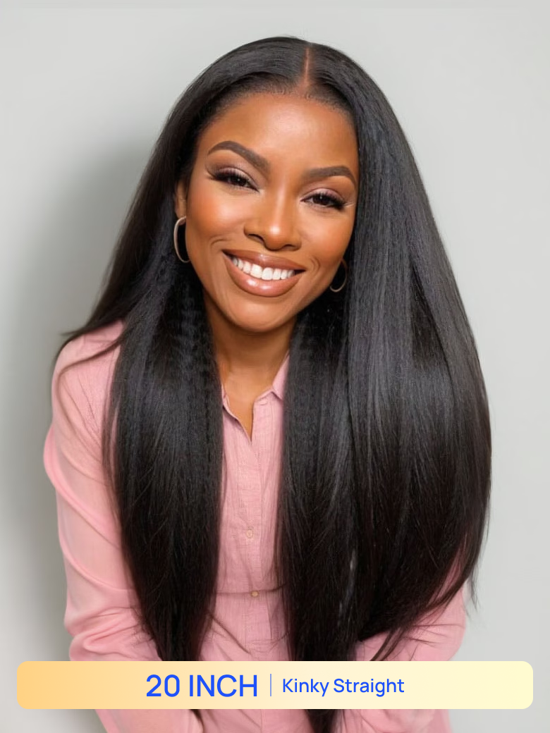 BOGO Free | Nadula 20 Inch Kinky Straight U Part Human Hair Wigs 150% Density