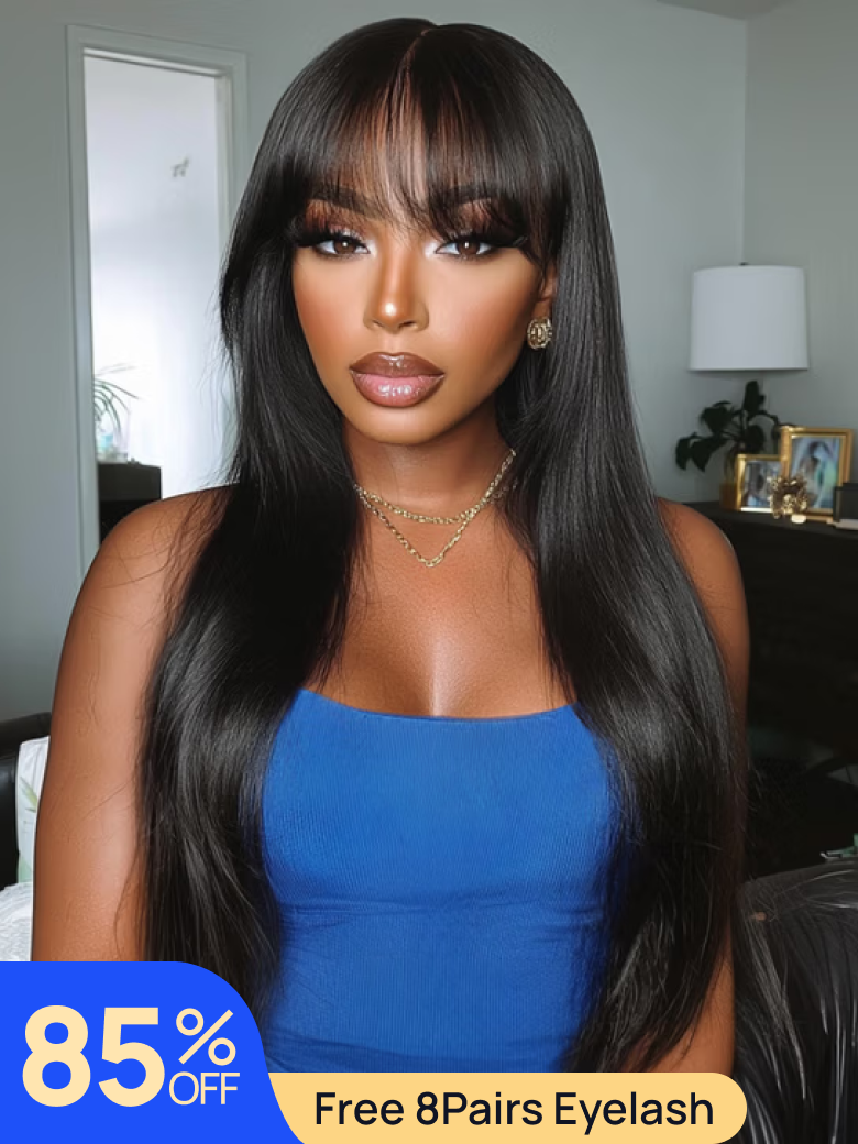 Nadula Flash Sale Yaki Straight Layered Wig with Bangs Put