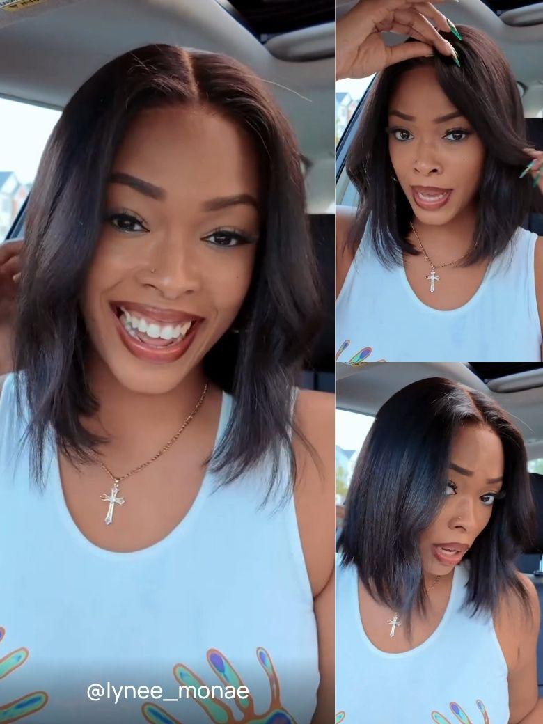Nadula Bye Bye Knots Yaki Straight Bob Wig 7x5 Pre-Bleached