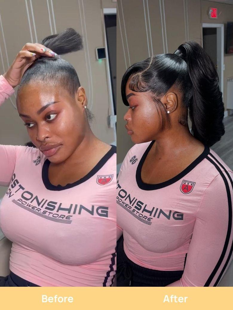 Nadula Body Wave Virgin Hair 1 Bundle With 13x4 Swiss Lace Frontal Closure For Frontal Ponytail Hairstyle3