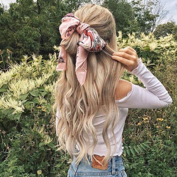 Half-Up Bun With Head Scarves