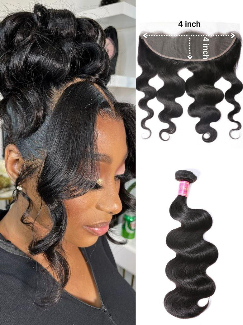 Nadula Body Wave Virgin Hair 1 Bundle With 13x4 Swiss2