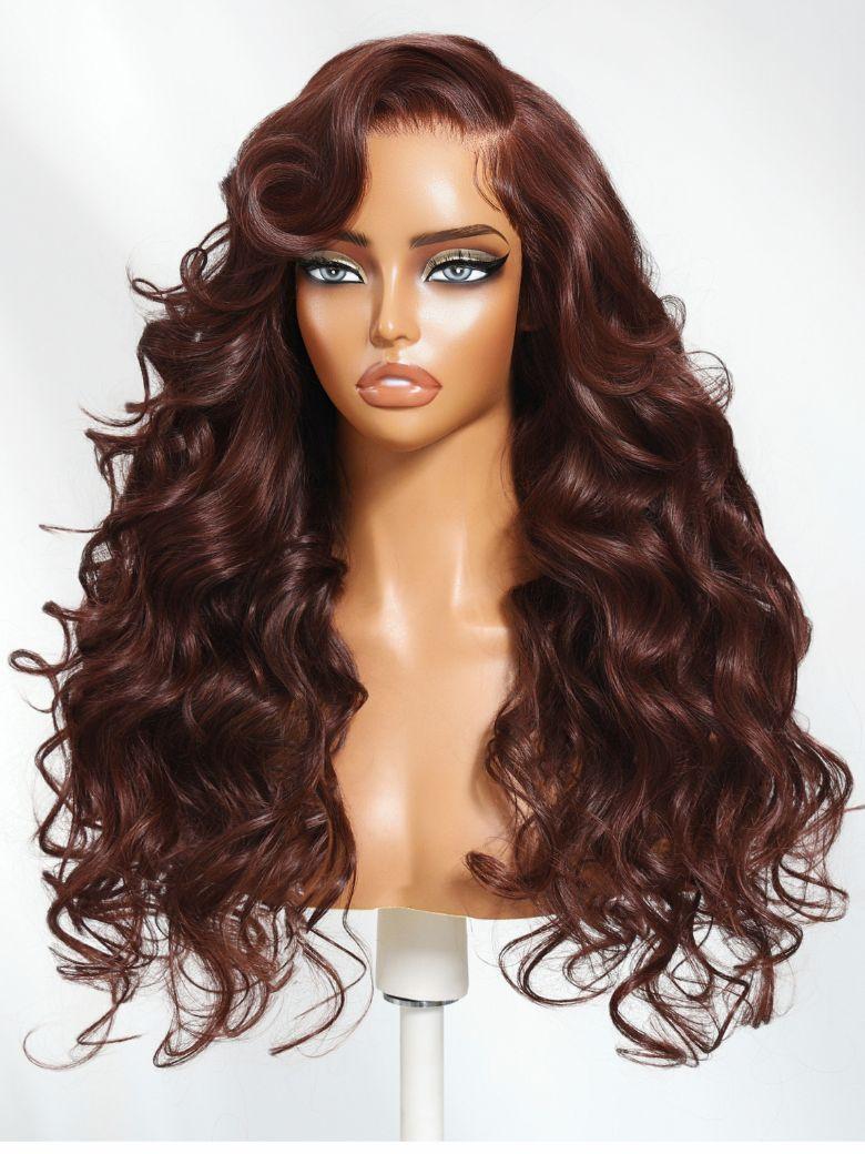 Nadula 7x5 Byebye Knots Wig Burgundy Brown Soft Barrel Curls Put On And Go Wig with Invisible Drawstring2