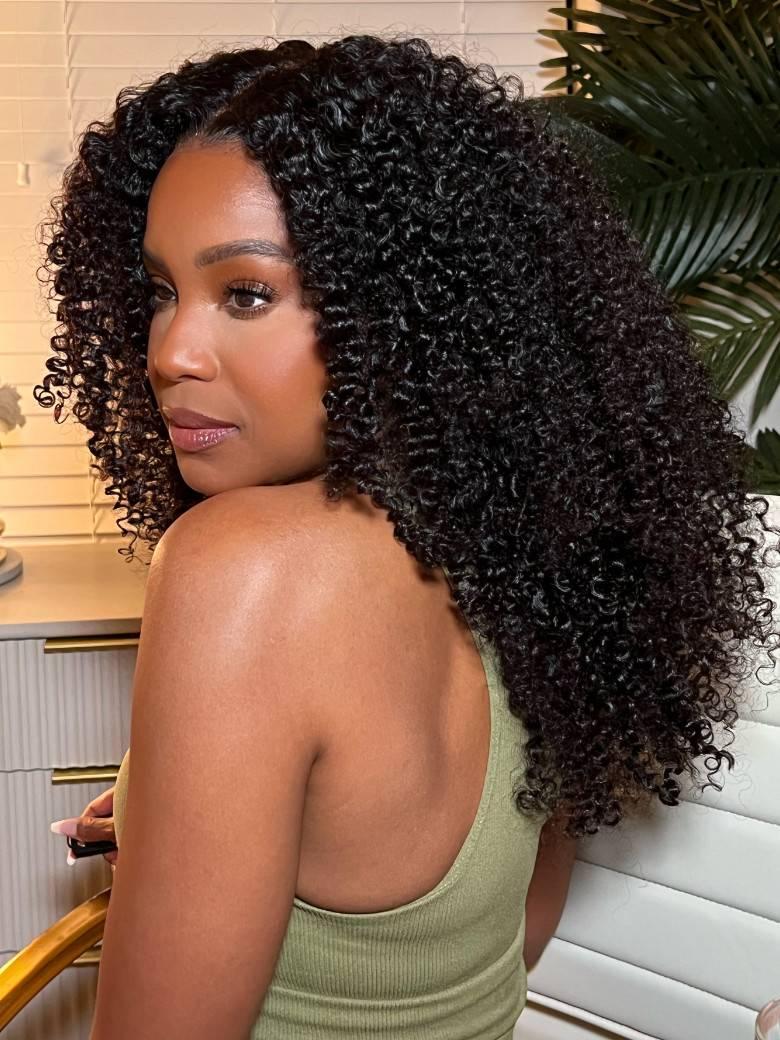 Nadula Flash Sale 4x0.75 T Part Kinky Curly And Kinky Straight Human Hair Wig Natural Hairline