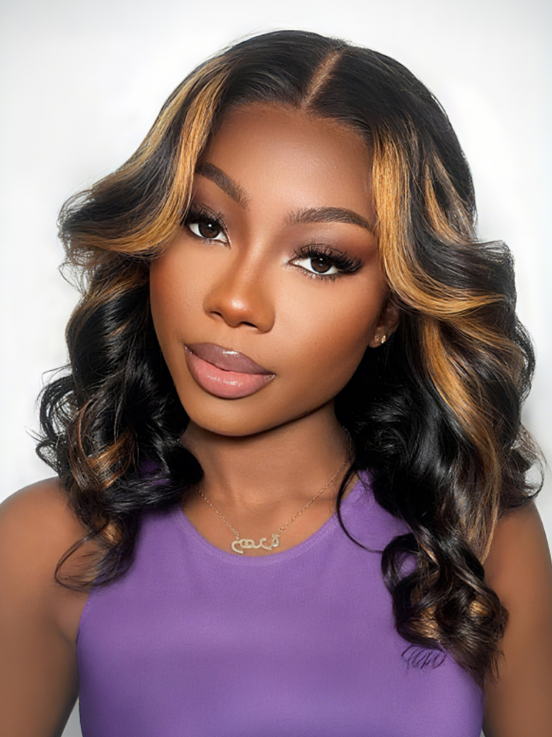 Nadula 7x5 Ombre Brown Highlight Body Wave Wig Caramel Highlight3