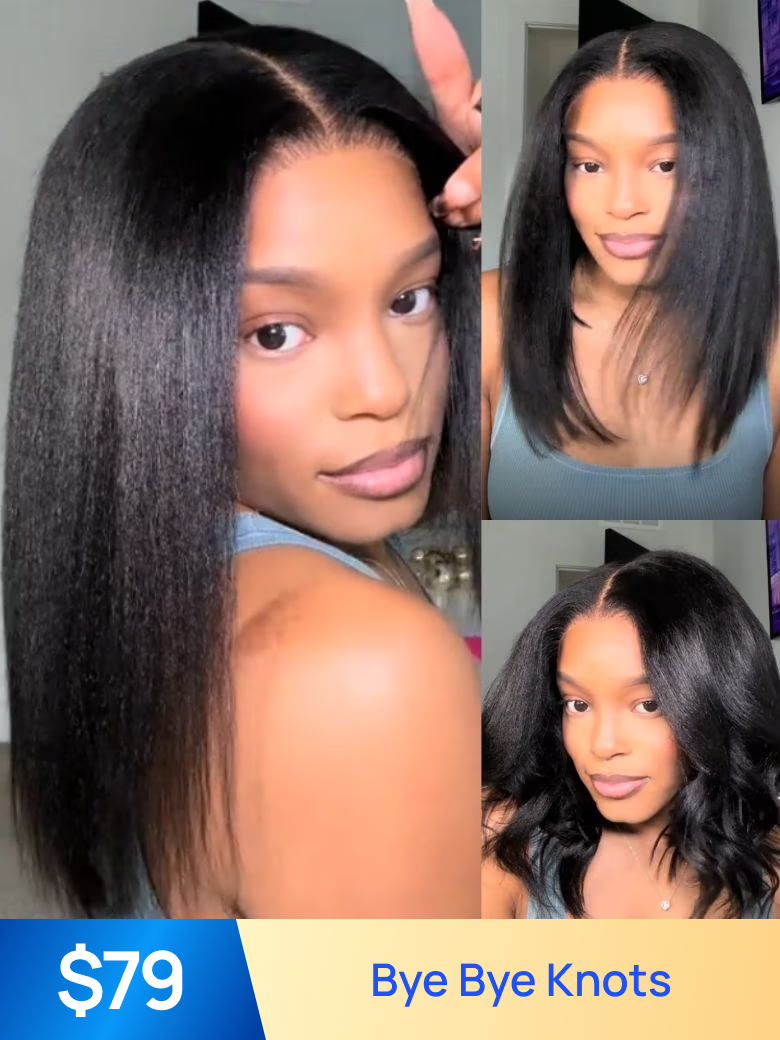 Nadula Flash Sale 7x5 Byebye Knots Yaki Straight Hair Wig Put On And Go Glueless Wig