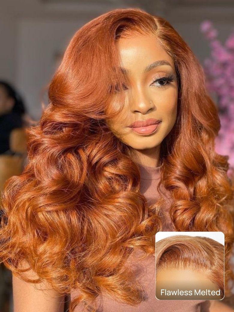 Nadula 13x4 Pre everything™ Copper Brown Body Wave Feathered Layers2
