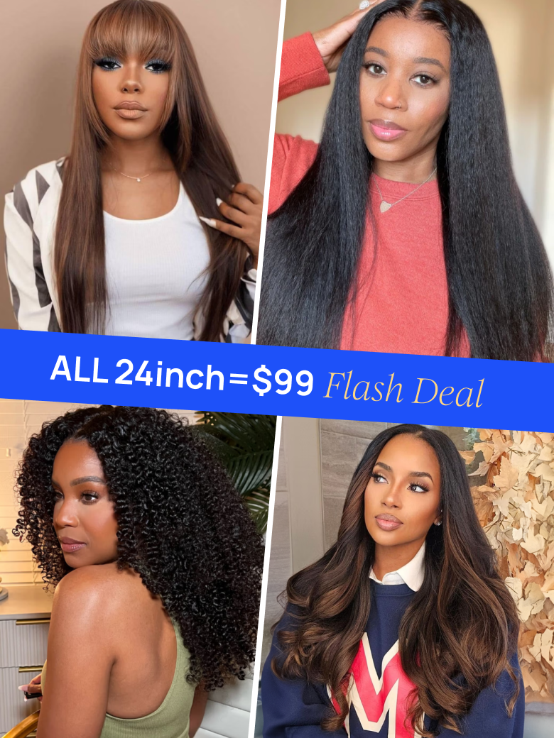 All 24inch Sale | Nadula Flash Sale Hot Selling Put On And Go Wigs Beginner Friendly Human Hair Wigs Natural Hairline