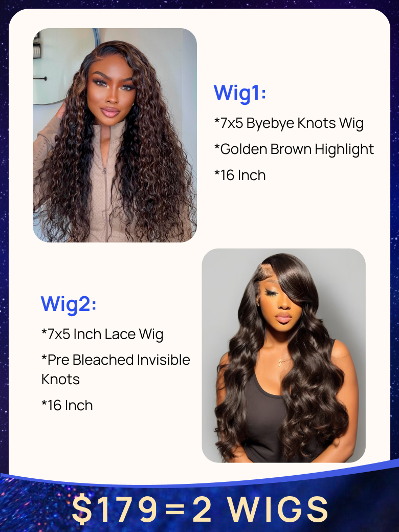 $179=2 Wigs | Nadula 16 Inch 7*5 Body Wave Byebye