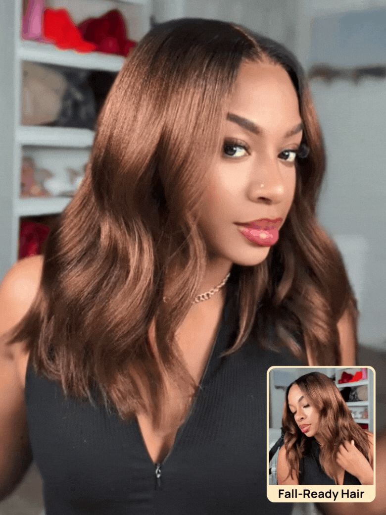 Nadula 7x5 Chestnut Brown Ombre Yaki Straight Put On and2