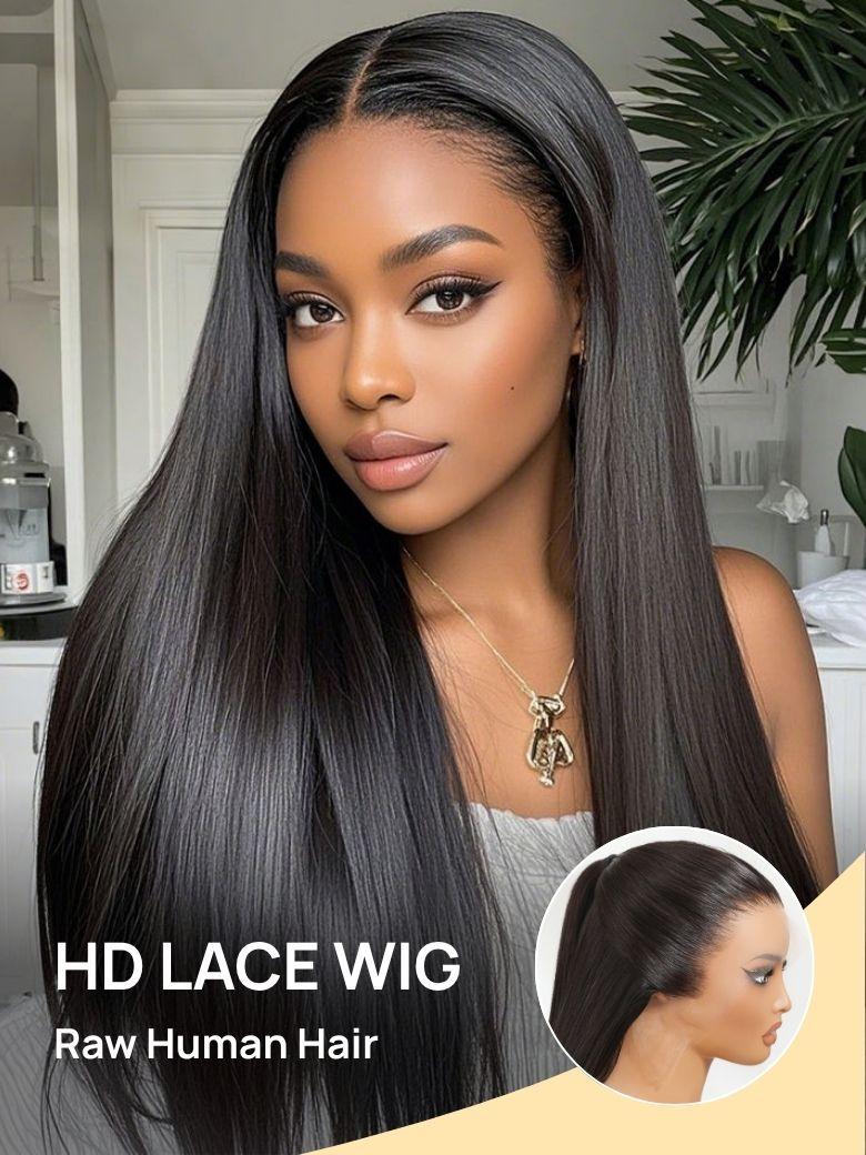 
    Nadula Flash Sale Yaki Straight Bob Wigs 7x5 Pre-Bleached Natural Looking Glueless Wig Put On And Go Invisible Lace