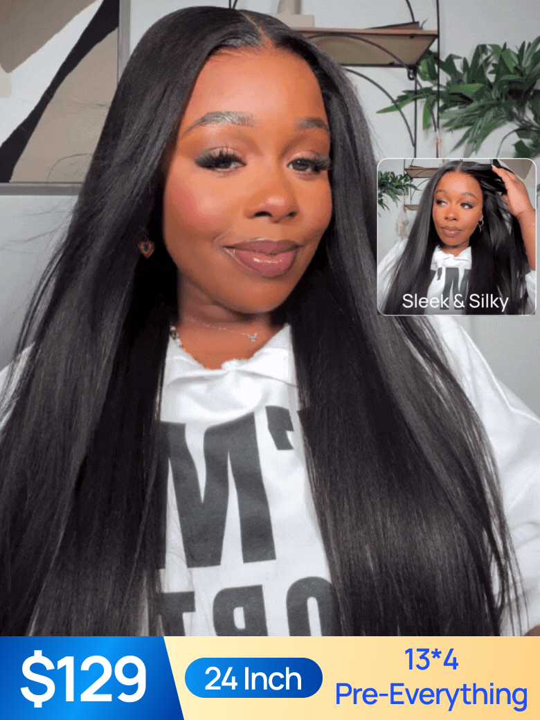 Nadula Flash Sale 13x4 Pre everyting Straight Hair Layer Cut Put On And Go Human Hair with Drawstring