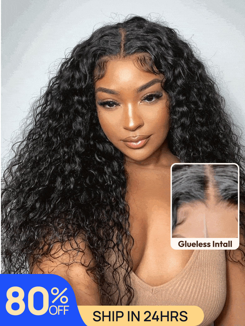 Nadula Flash Sale 7x5 Bye Bye Knots Invisible Knots Water Wave Put On and Go Human Hair Wigs