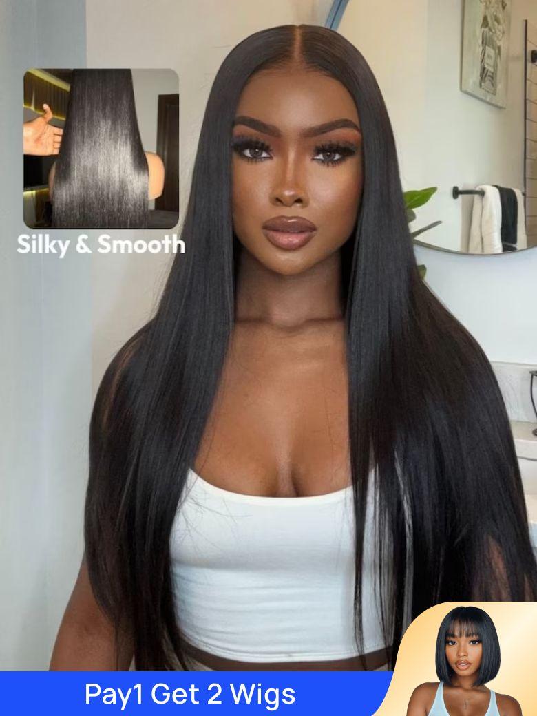 BOGO | Nadula Flash Sale 13x4 Silky Straight Hair Wigs Put On And Go Glueless Human Hair Wigs