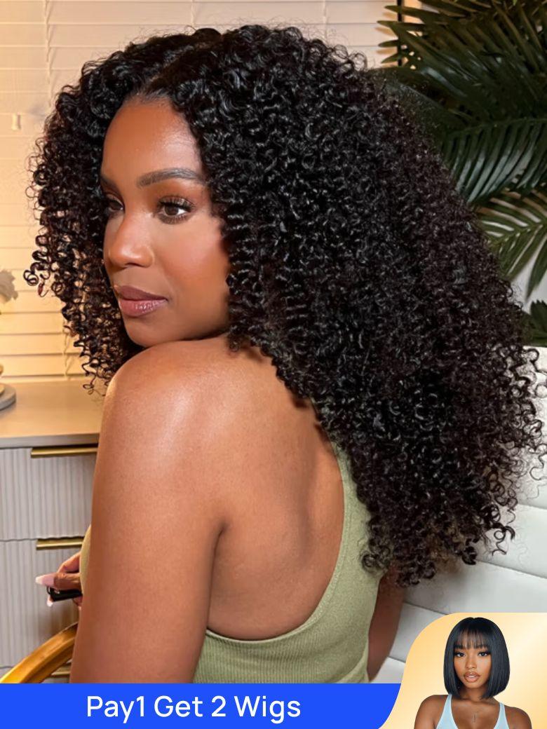 BOGO | Nadula Flash Sale 4x0.75 T Part Lace Kinky Curly Human Hair Wigs Natural Hairline