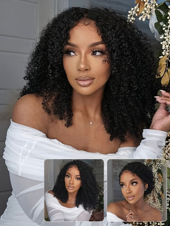 Nadula Flash sale 7x5 Burmese Curly Wig With Finger Coil Ends And Kinky Curly Wig with Curly Edges Wigs Put On And Go Wigs
