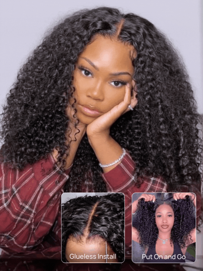 Nadula Flash Sale 7x5 Kinky Curly Wig with Curly Edges Bye Bye Knots Put On and Go Human Hair Wigs