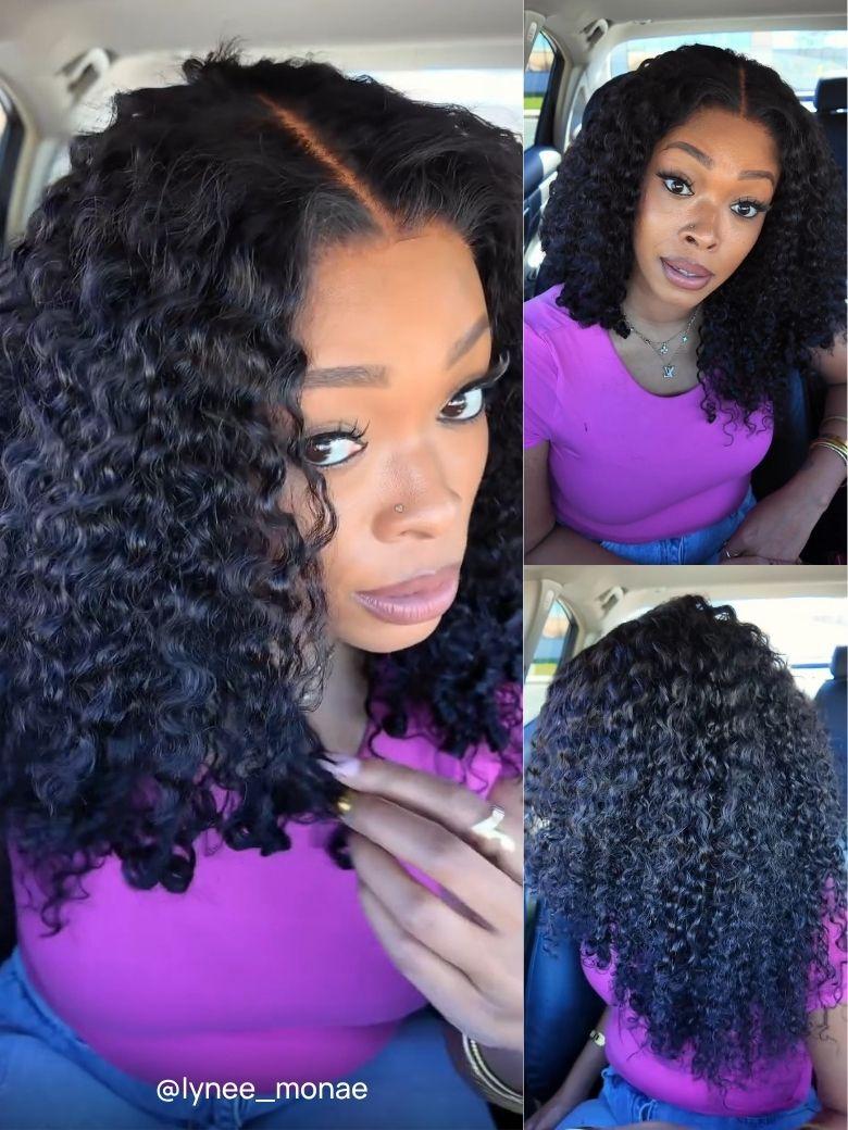 Nadula 7x5 Burmese Curly Glueless Wigs Elastic Drawstring Snug Fit Lace Closure Put On And Go Wig With Finger Coils Ends3