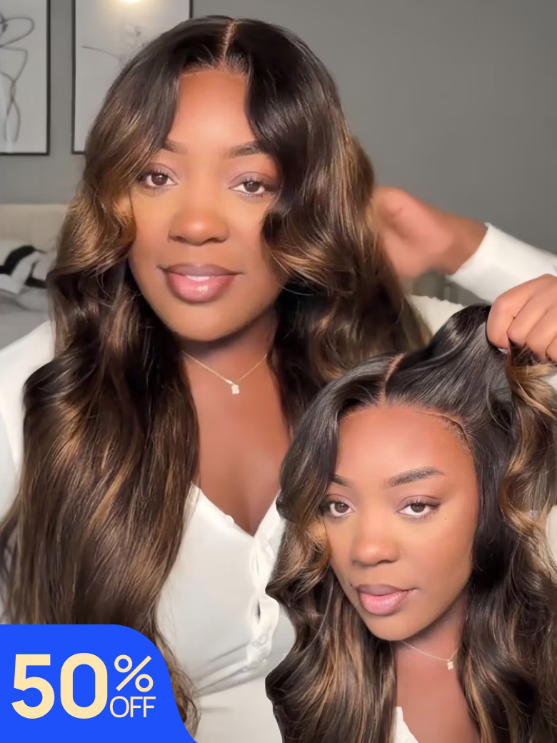 Nadula Flash Sale Highlight Balayage Body Wave Invisible Lace Put