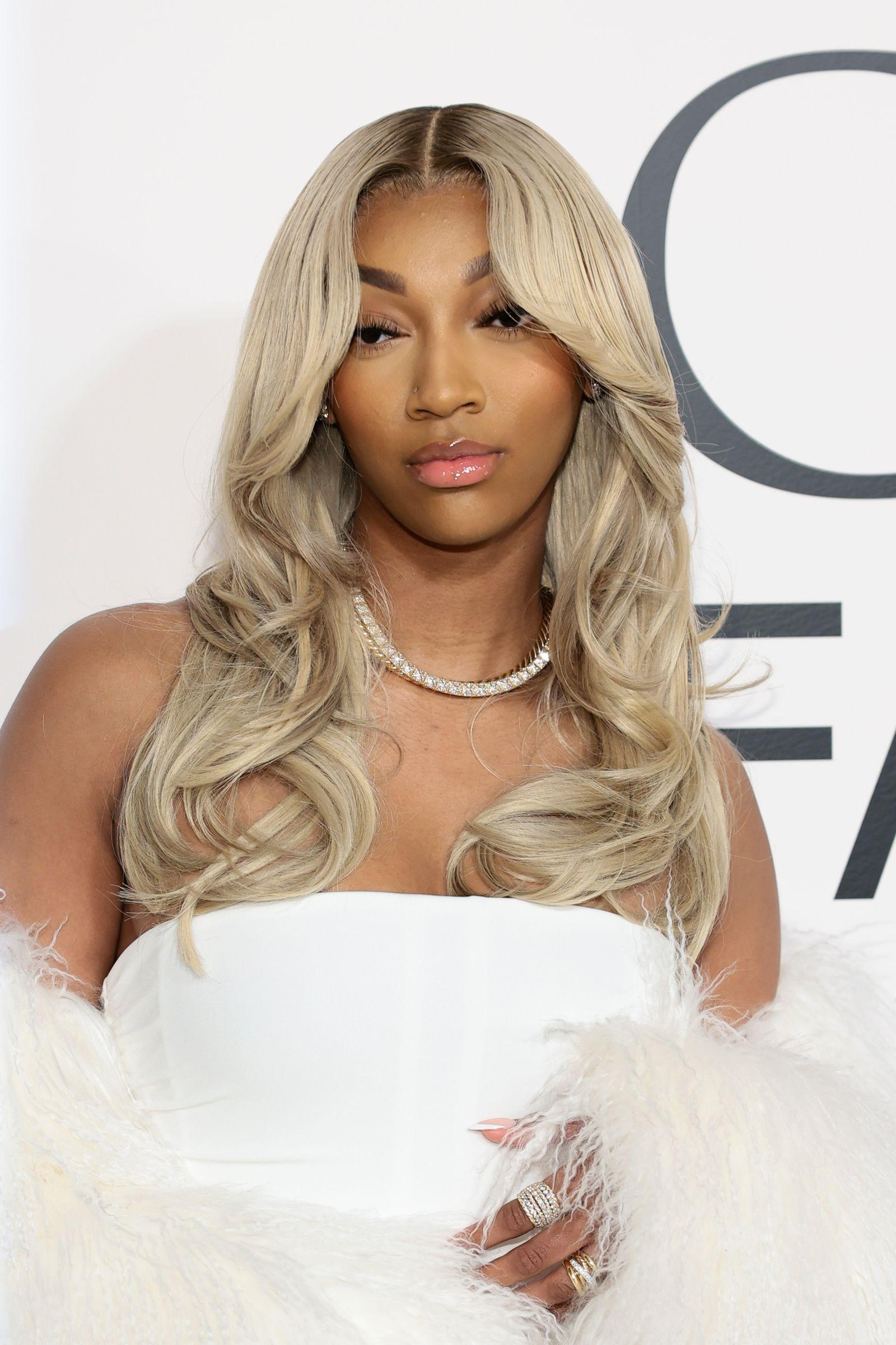 Angel Reese ash blonde hair