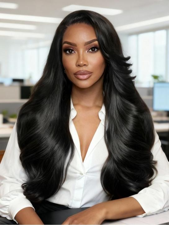 Nadula 13x4 Straight Hair Feathered Curl with Face-framing Swoops Layered Wave Put On And Go Glueless Wig with Drawstring