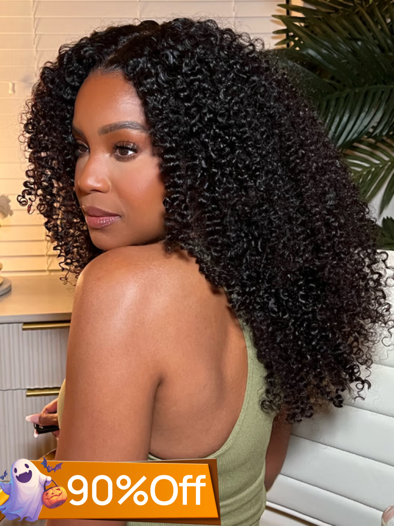 Nadula Flash Sale 4x0.75 T Part Lace Closure Kinky Curly Hair Wig Natural Hairline