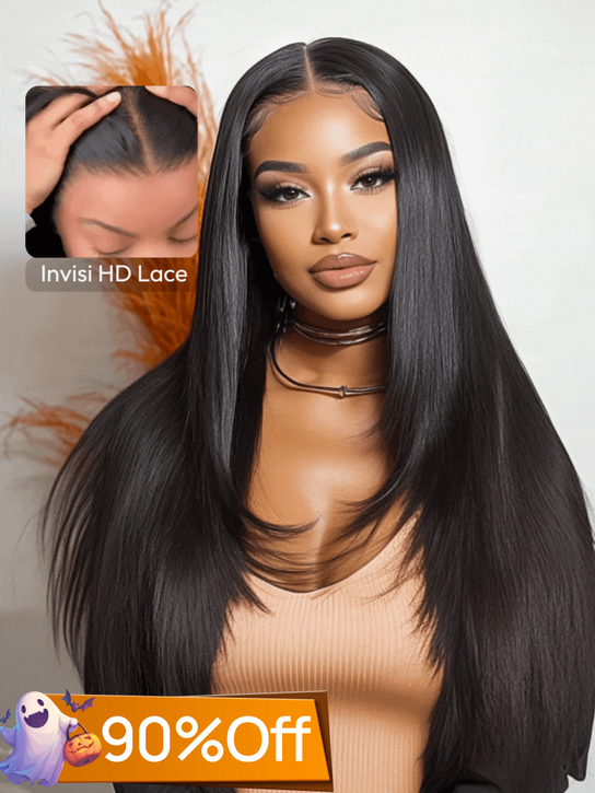 Nadula Flash Sale 13x4 Lace Frontal Straight Hair Layer Cut Put On And Go Glueless Human Hair Wigs