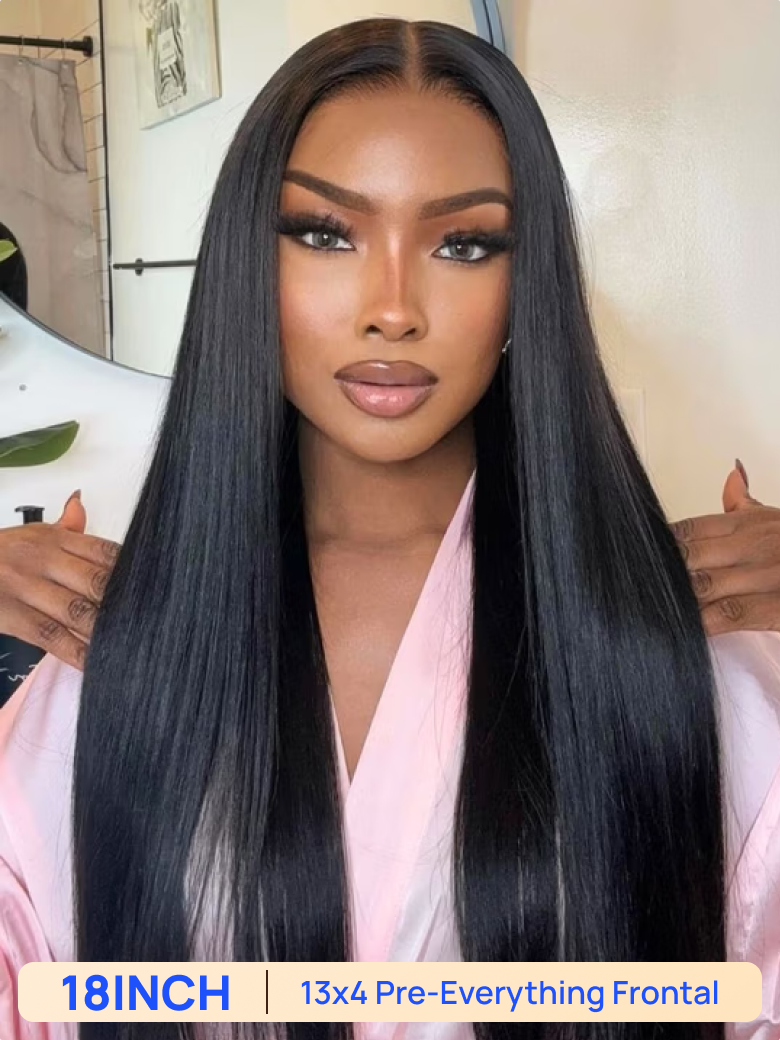 Nadula Flash Sale Straight Hair 13x4 Pre everything Lace Frontal Human Hair Wigs Put On And Go