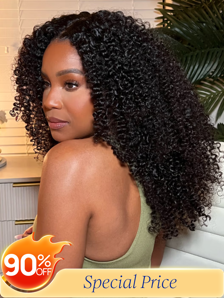 Nadula Flash Sale 4x0.75 T Part Lace Closure Kinky Curly Hair Wig Natural Hairline