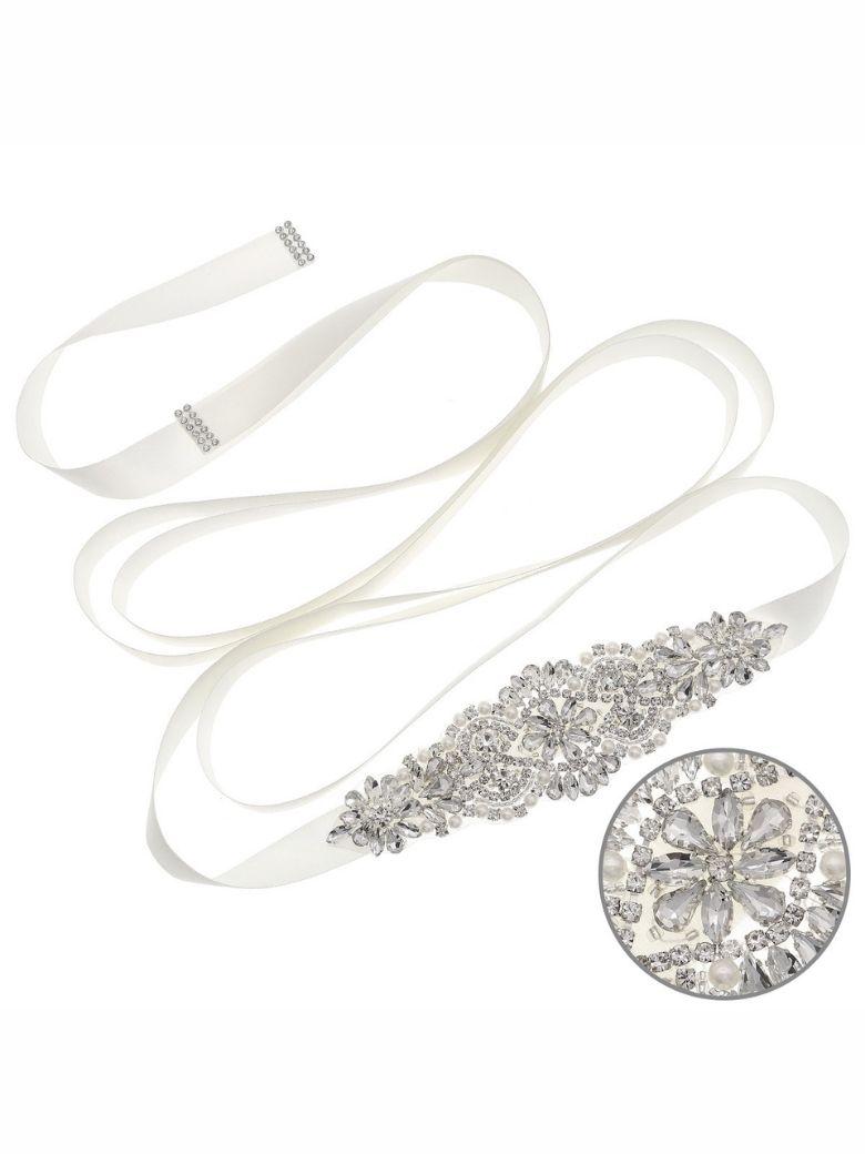 Nadula Free Gift 1PC Crystal Belt Handmade Rhinestone Sash Belts for Dresses