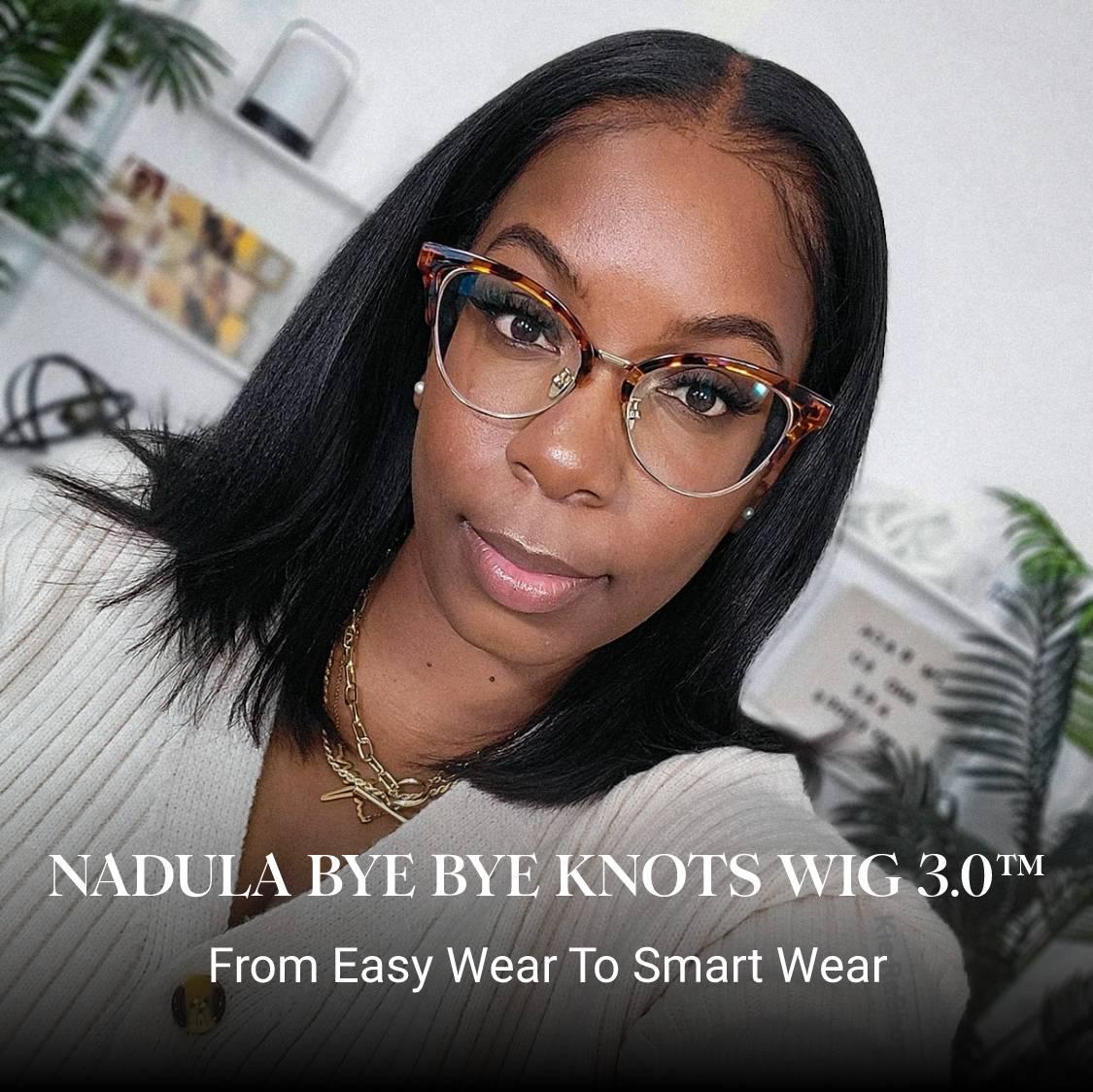 Kie's Same | Nadula Bye Bye Knots 7x5 Pre-Bleached Natural Looking Yaki Bob Glueless Straight Wig