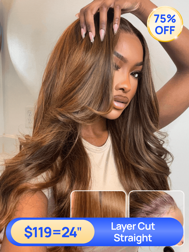 Nadula Flash Sale Reddish Brown Wigs 13x4 Lace Front Layered