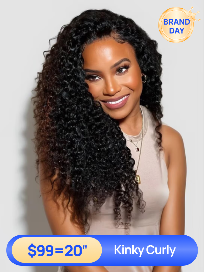 Nadula Flash Sale Kinky Curly 4x0.75 T Part Lace And 7x5 Byebye Knots Invisible Lace Glueless Human Hair Wigs