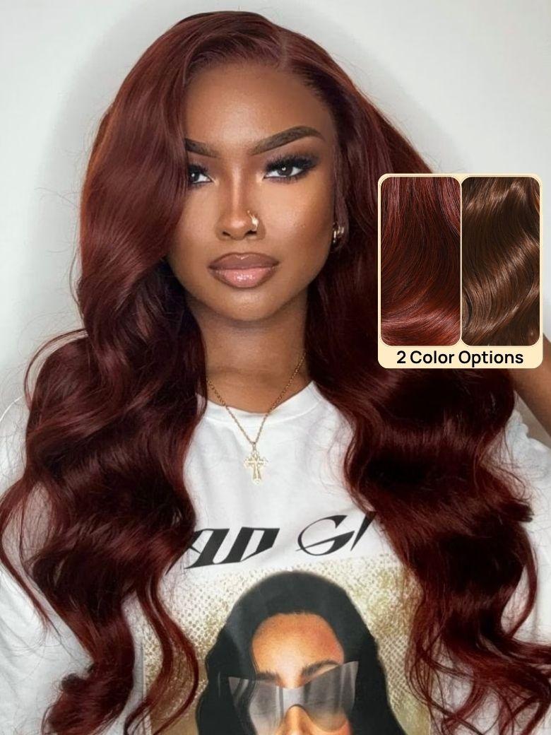 Sara Same Wig | Nadula 7x5 And 13x4 Reddish Brown Body Wave Pre Bleached Invisible Knots Glueless Human HairWig