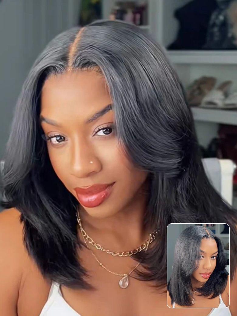 Nadula Bye Bye Knots Yaki Straight Bob Wig 7x5 Pre-Bleached