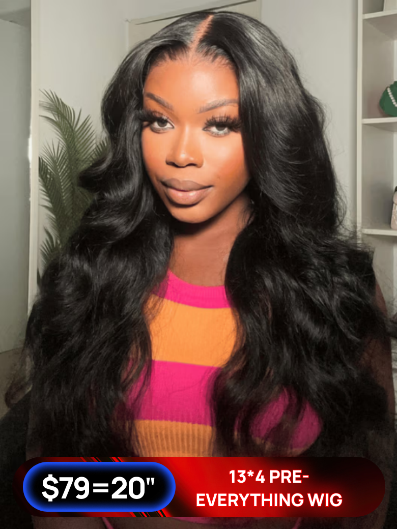 Nadula Flash Sale 13x4 Pre everyting Invisible Lace Body Wave Hair Put On And Go Glueless Human Hair Wigs