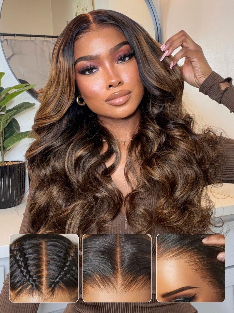 Nadula Flash Sale 7x5 and 13x4 Balayage Highlight Body Wave Glueless Wig Pre everything Lace Front Human Hair Wigs