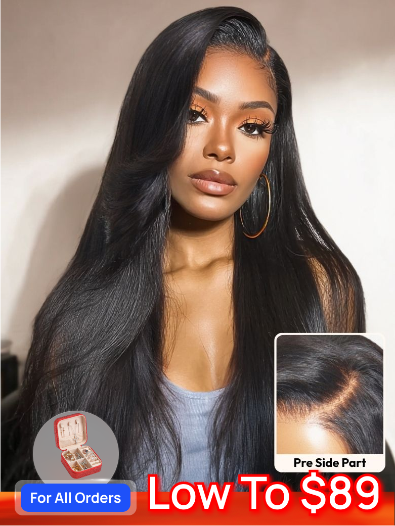 Nadula Flash Sale 13x4 Pre everything Straight Hair Wig Put On And Go Wigs with Drawstring Black Friday