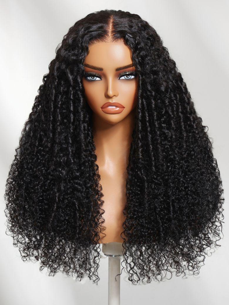 Nadula 7x5 Long Curly Wig with Defined Coils 3C–4A Curls Lace Closure Wig Afro-Inspired Curls Put On And Go Human Hair Wigs